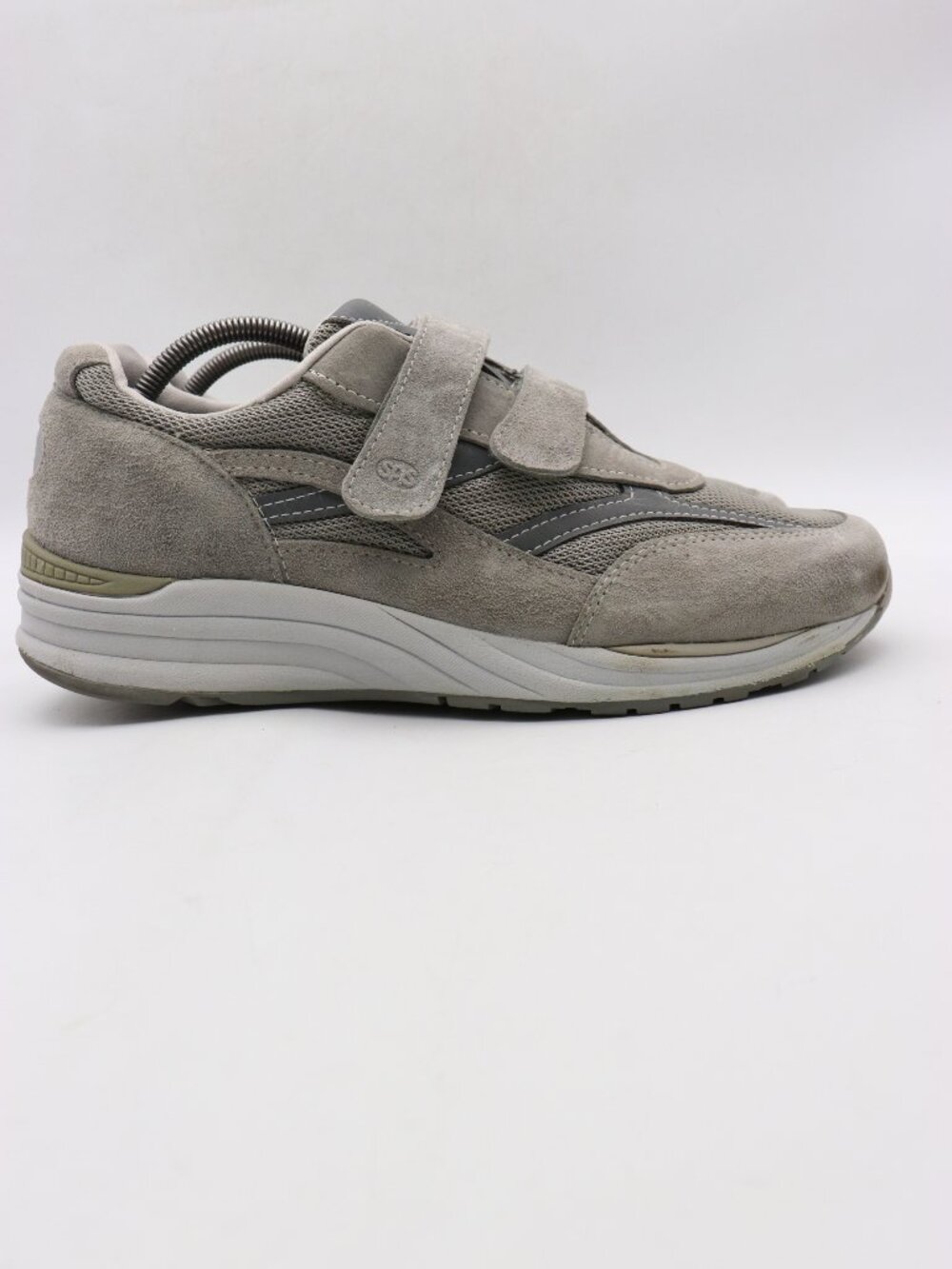 SAS JV Mesh Men's 12 N Gray Adjustable Strap Breathable Walking Shoes Comfort